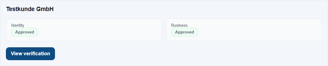 Example view: 3. Complete verification