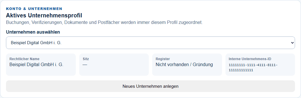 Beispielansicht: 2. Business Hub einrichten